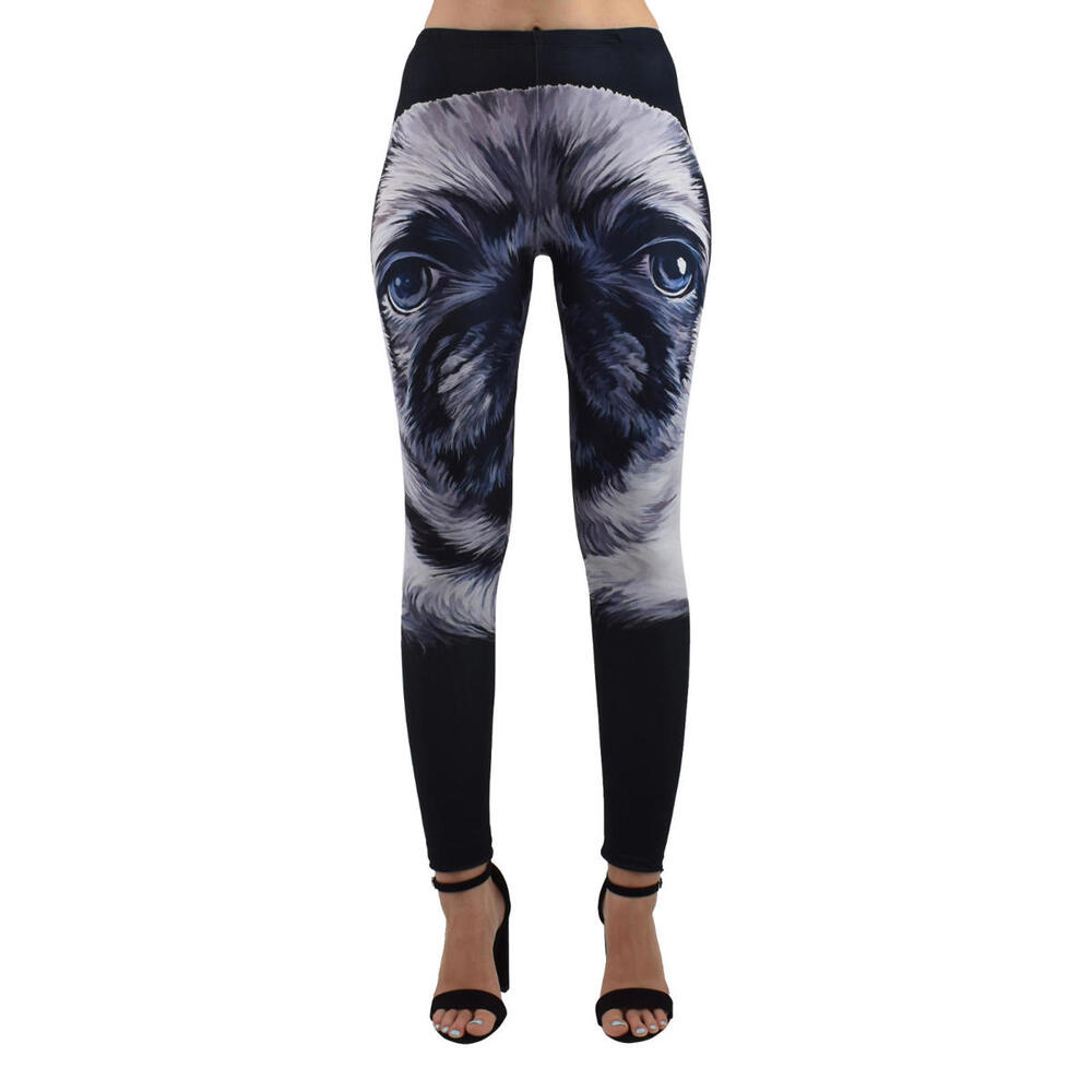 Super Fun, soft & Stretchy Pug Print Leggings
